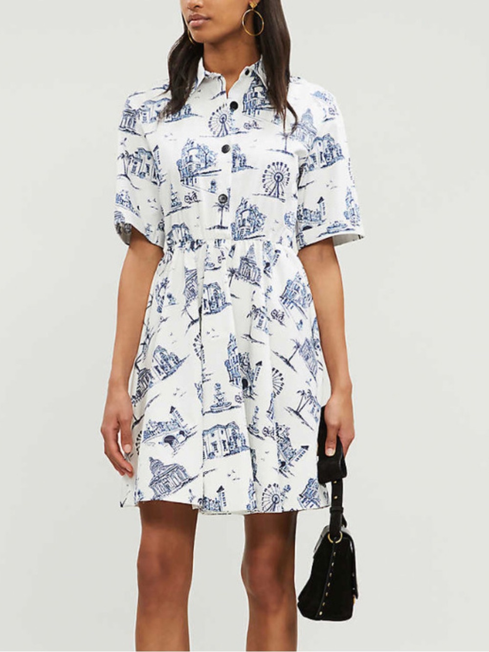 Maje 1 Rapomi Paris Under the Palm Trees Print Fit & Flare Dress